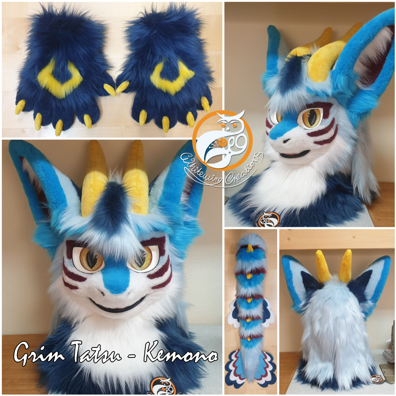 Grim Tatsu - Partial Fursuit Kemono Fursuit made by WhitewingCreations - Fursuits made in Germany